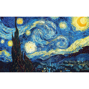 Unisex Unbranded Van Gogh Starry Night Art Print Blue Yellow Standard Size